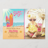 Invitation Anniversaire de surf Surf de plage