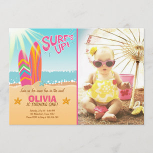 Invitation Anniversaire de surf Surf de plage
