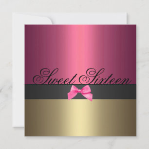 Invitation Anniversaire de Sweet sixteen rose et o