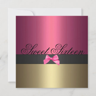 Invitation Anniversaire de Sweet sixteen rose et o