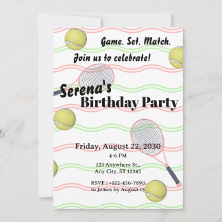 Invitation Anniversaire de Tennis