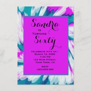 Invitation Anniversaire de Tie Tee Die Rose Turquoise