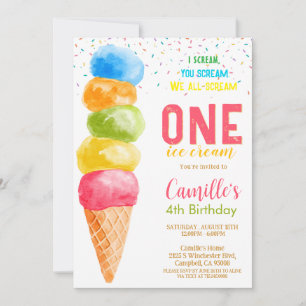 Invitation anniversaire de tout âge avec glace mig