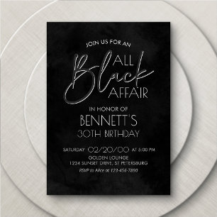 Invitation Anniversaire de toute affaire noire