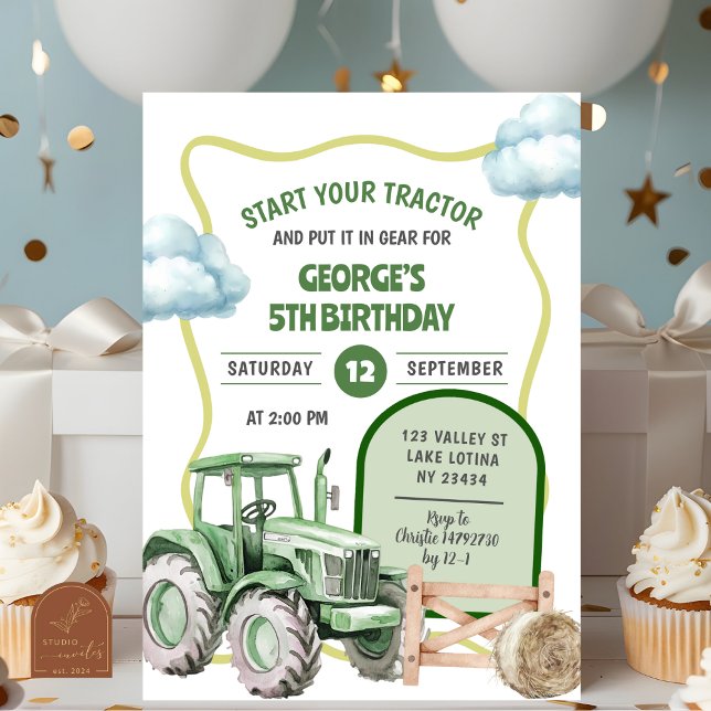 Invitation Anniversaire de Tractor Kid (Créateur téléchargé)