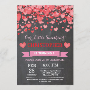 Invitation Anniversaire de Valentine notre petit amoureux