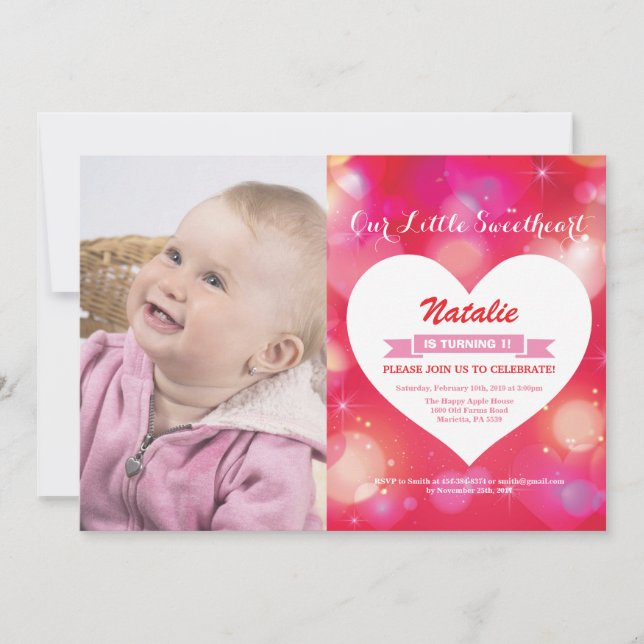Invitation Anniversaire de Valentine notre petit amoureux (Devant)