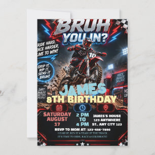 Invitation Anniversaire de vélo de terre modifiable