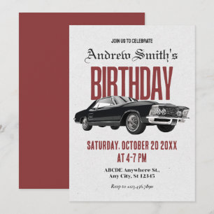 Invitation Anniversaire de voiture Classic Retro