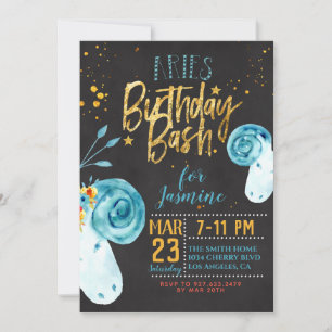 Invitation Anniversaire de Zodiac Aries