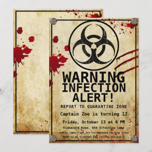 Invitation Anniversaire de Zombie Apocalypse   Bioaléa d'Hall
