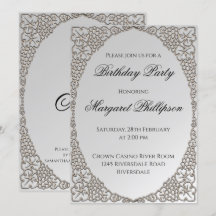 Anniversaire décoratif en argent élégant personnal