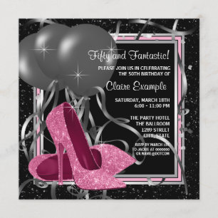 Invitation Anniversaire d'Elegant rose High Heels