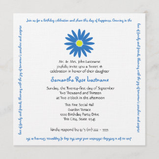 Invitation Anniversaire délicieux Message de la marguerite do