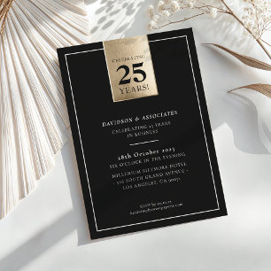 Invitation ANNIVERSAIRE D'ENTREPRISE élégant affaires noir or