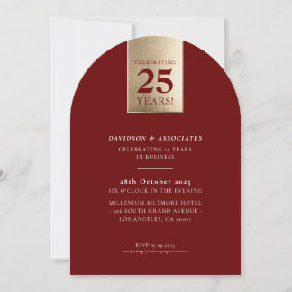 Invitation ANNIVERSAIRE D'ENTREPRISE luxe affaires bordeaux o