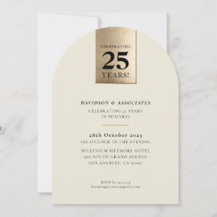 Invitation ANNIVERSAIRE D'ENTREPRISE luxe ivoire noir or