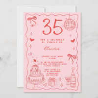 Anniversaire des 35 ans Rétro Espagnol Farfelu Rou