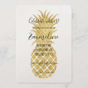 Invitation Anniversaire des Ananas Glitzy