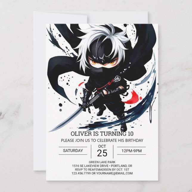 Invitation Anniversaire des arts martiaux personnalisés de Ni (Devant)