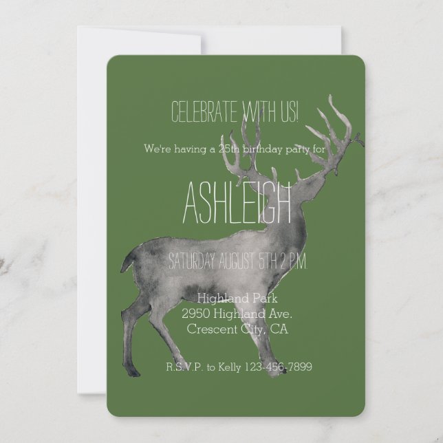 Invitation Anniversaire des Cerfs de Woodland (Devant)