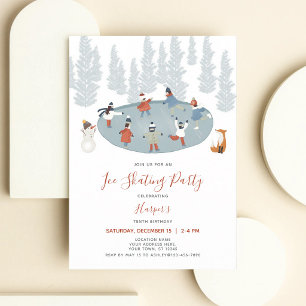 Invitation Anniversaire des enfants à la patinoire hivernale 
