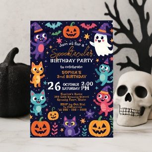 Invitation Anniversaire des enfants d'octobre Monstre mignon