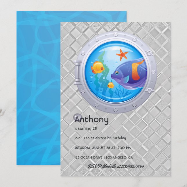 Invitation Anniversaire des enfants nautiques (Devant / Derrière)