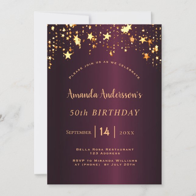 Invitation Anniversaire des étoiles aurifères de Bourgogne (Devant)