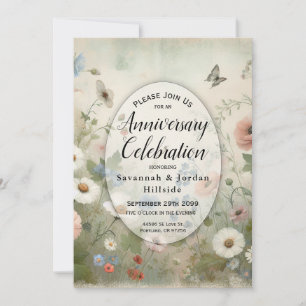 Invitation Anniversaire des fleurs boho et des fleurs Vintage