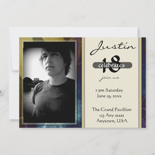 Invitation Anniversaire des garçons ou des hommes (Devant)