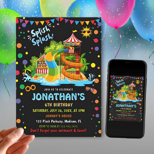 Invitation Anniversaire des glissières colorées   Soirée