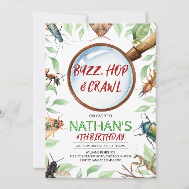 Invitation Anniversaire des insectes (Devant)