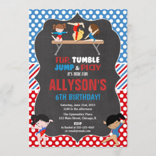 Invitation Anniversaire des Jeux olympiques rouges bleus