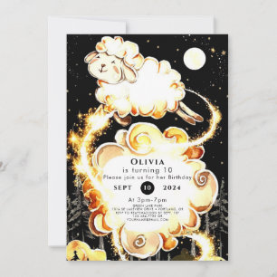 Invitation Anniversaire des moutons de ferme de charme