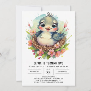 Invitation Anniversaire des oiseaux de Colibri dans les bois