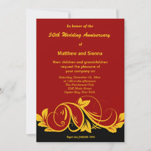 Invitation Anniversaire des perles d'or