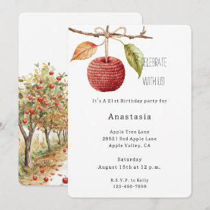 Invitation Anniversaire des pommes rouges