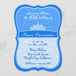 Invitation Anniversaire des princes de la Couronne bleue