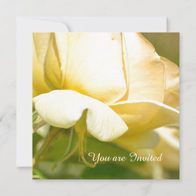 Invitation Anniversaire des roses jaunes (Devant)