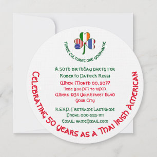 Invitation Anniversaire des Shamrocks irlandais