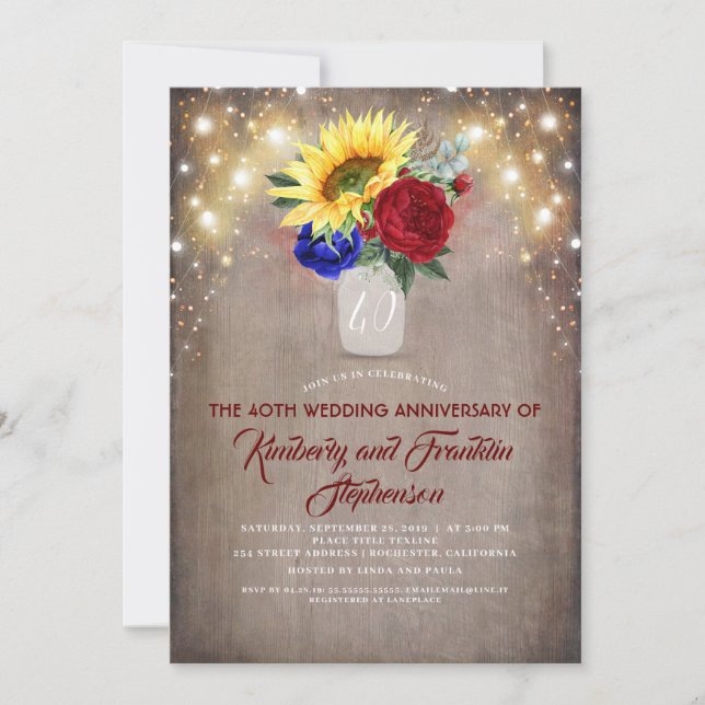 Invitation Anniversaire des tournesols de Bourgogne et des Ma (Devant)