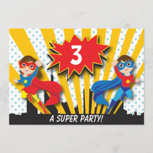 Invitation Anniversaire des Twins Superhero