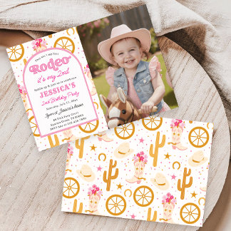 Invitation Anniversaire Deuxième Rodéo Photo Cowgirl Far West