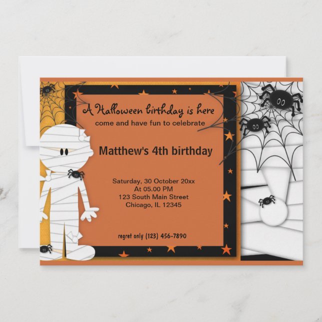 Invitation Anniversaire d'Halloween (Devant)