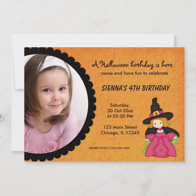 Invitation Anniversaire d'Halloween de cuisine (orange) (Devant)