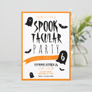 Invitation Anniversaire d'Halloween Fantômes Spotaculaires et