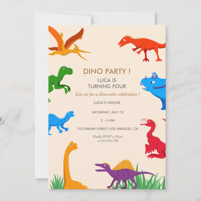 Invitation Anniversaire Dinosaur Invitation (Devant)