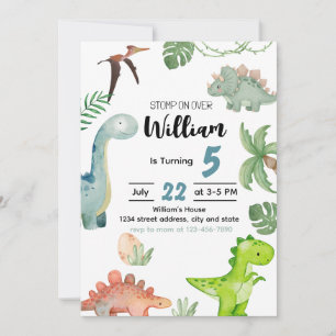 Invitation Anniversaire Dinosaur, Invitation Dinos