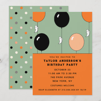 Invitation Anniversaire d'octobre Halloween
